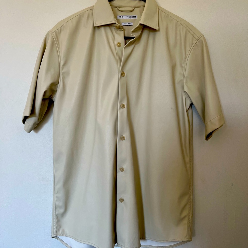 Button up PLEATHER shirt